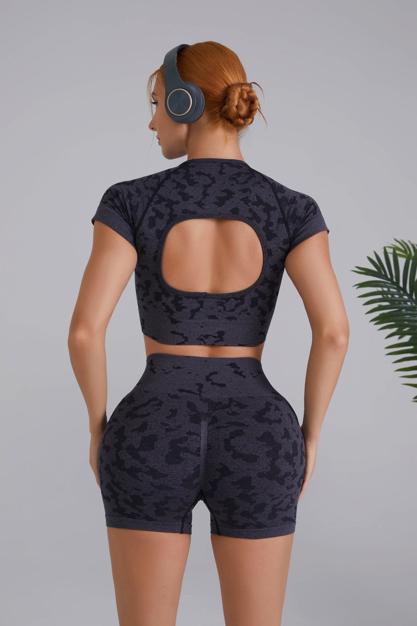 Blaire Sport Two Piece Crop Top And High Waist Short Yoga Set - Blaire Shops