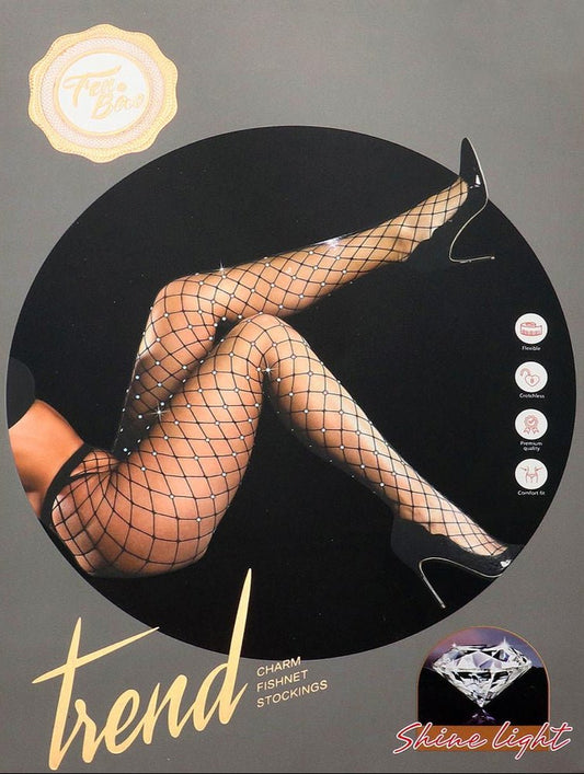 Bling Woman Charm Fishnet Pantyhose Tights - Blaire Shops