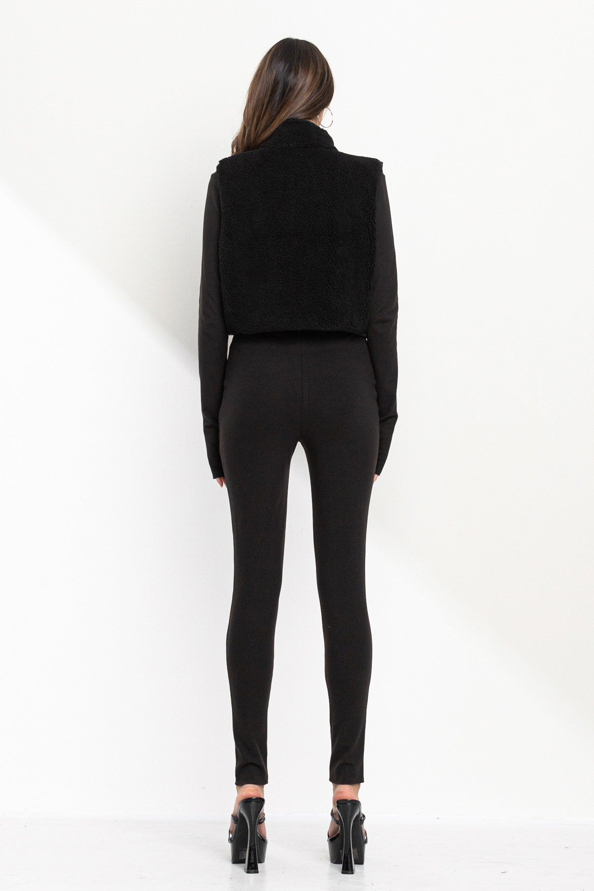 Brianna Cropped High Neck Vest | Contrast Detail Street Style Top - Blaire Shops