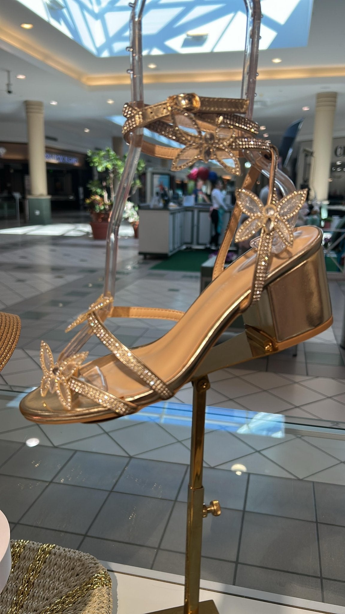 Butterfly Low Chunky Block Heel Sandals - Blaire Shops