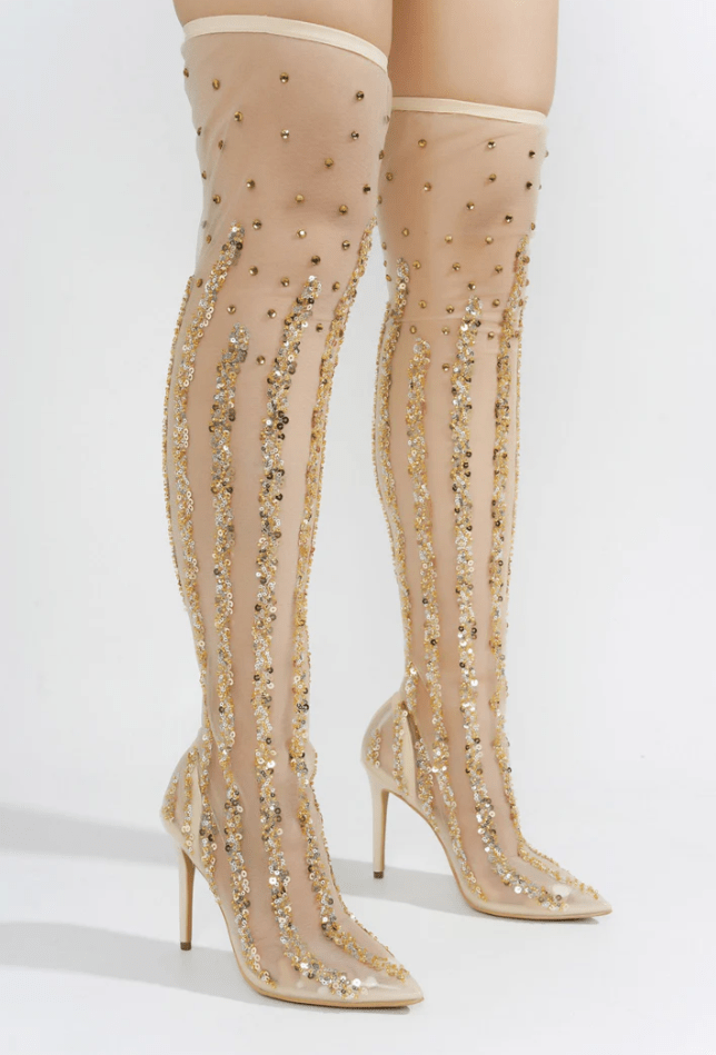 Cape Robbin BRIDE - NUDE Thigh High Boots - 8.5 boots for women Vacation Outfits Birthday Dresses Going Out Looks