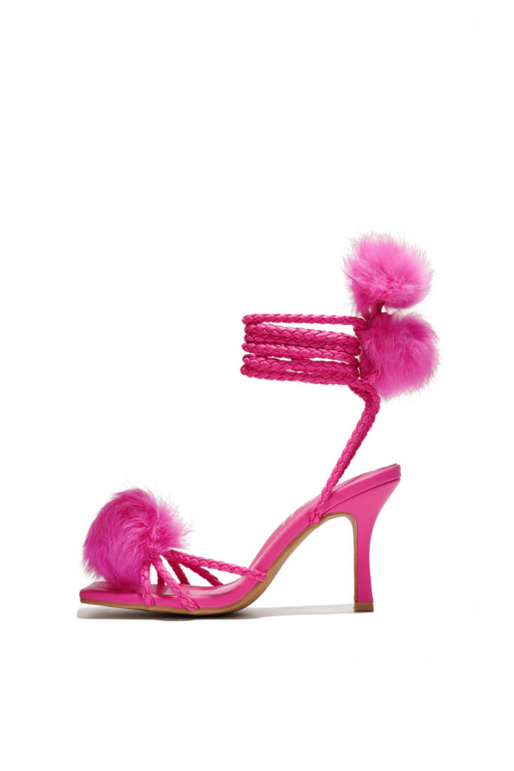 Cape Robbin Marje Brown Pom - Pom Lace - Up Heels - Brown heels for women Vacation Outfits Birthday Dresses Going Out Looks