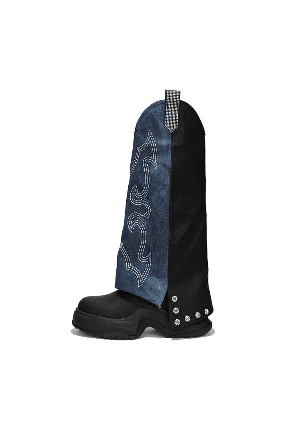 Cape Robbin Sungsu Rhinestone Foldover Boots - Black boots for women Vacation Outfits Birthday Dresses Going Out Looks