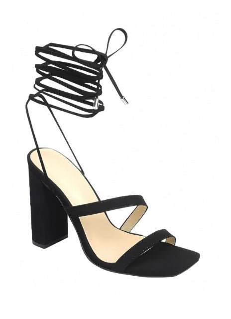 Carlie Strappy Tie Block Heel Sandals - Blaire Shops