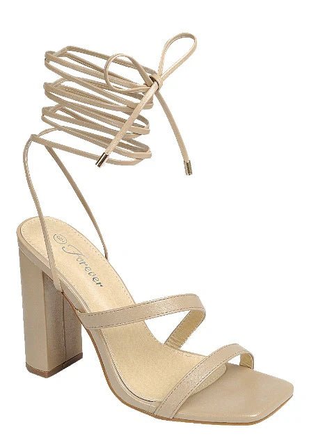Carlie Strappy Tie Block Heel Sandals - Blaire Shops