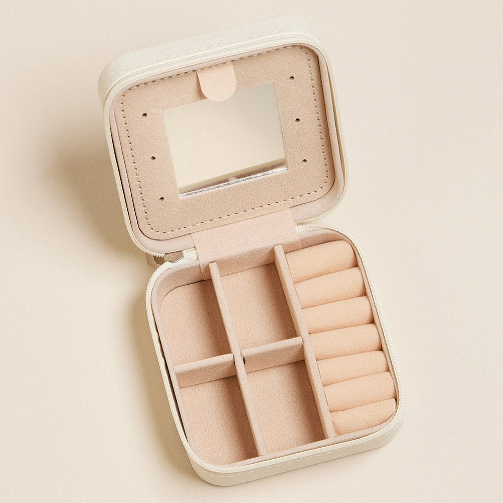 Cherry and Checker Pattern Portable Square Jewelry Box - Blaire Shops