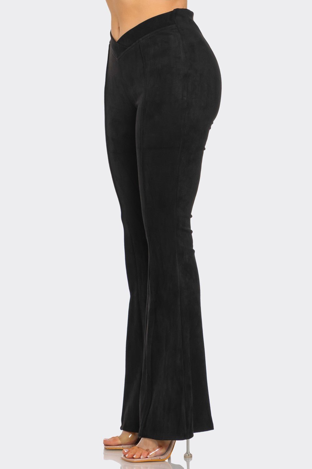 Chic Sarah Suede Bell Bottom Pants for Women - High - Waisted & Trendy Comfort Style - Blaire Shops