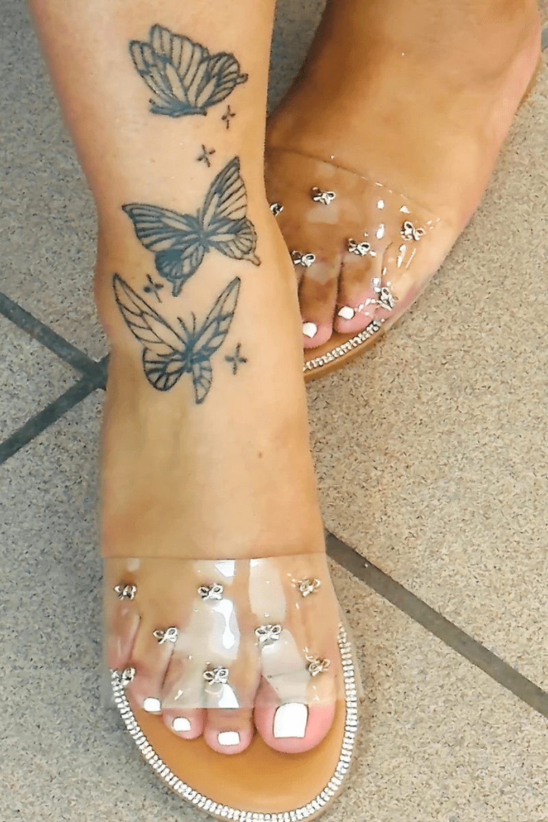 Clear Bow Glamour Slides – Cushioned Slip - On Summer Sandals - Blaire Shops