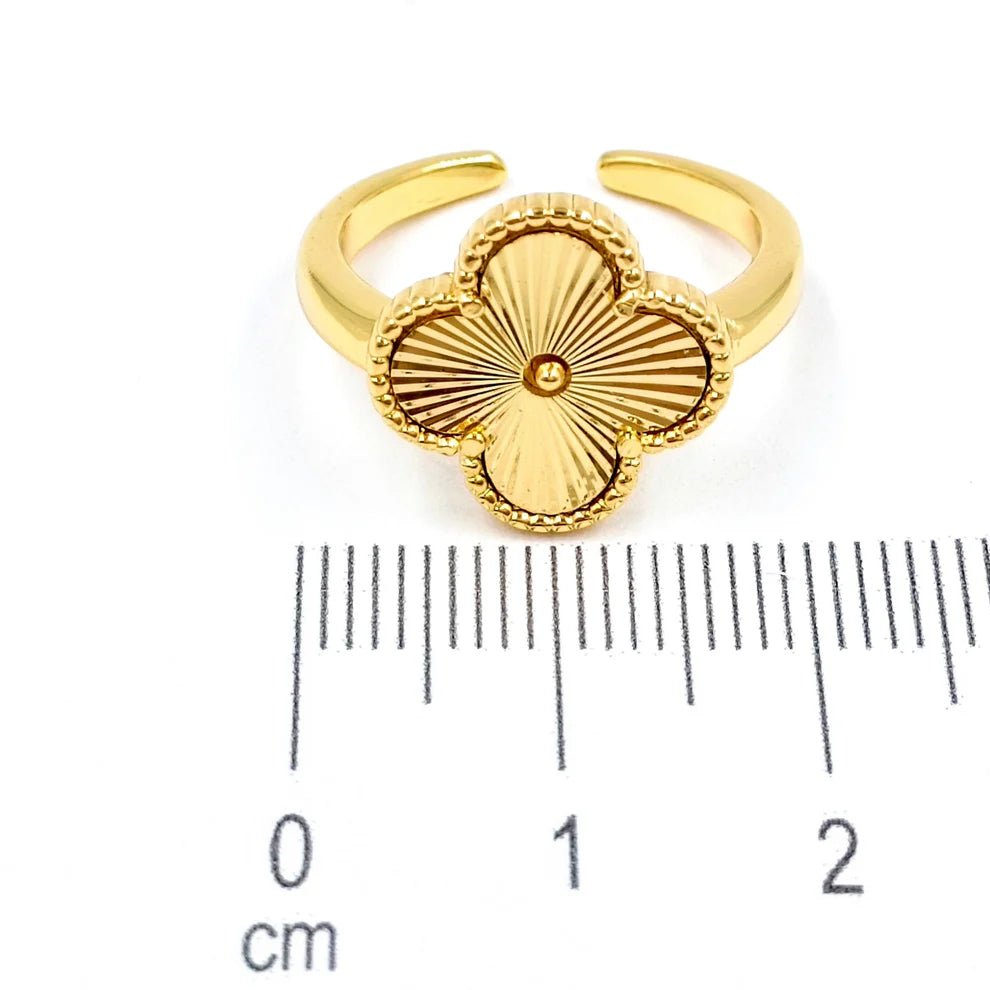 Clover 18k Plated Open Back Ring - Blaire Shops