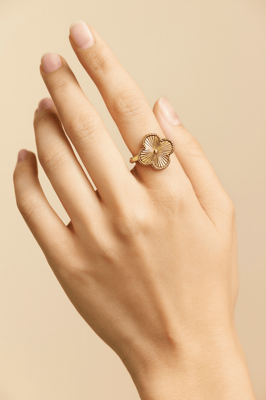 Clover 18k Plated Open Back Ring - Blaire Shops