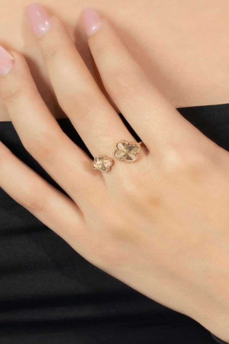 Clover Double Adjustable 18K Gold Plated Ring - Blaire Shops