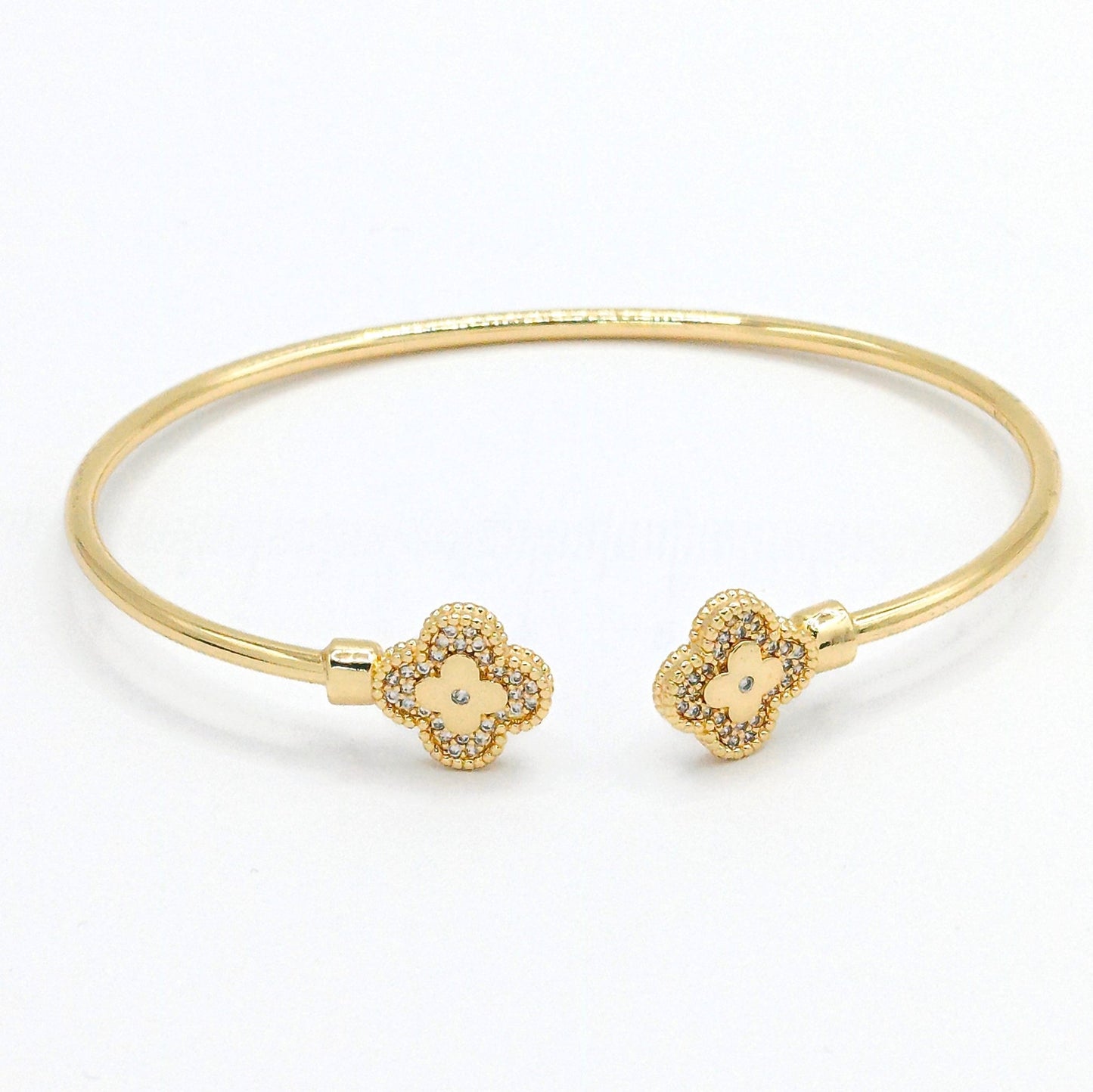 Clover Inspired Crystal 18K Gold Plated Gold Bracelet - Blaire Shops