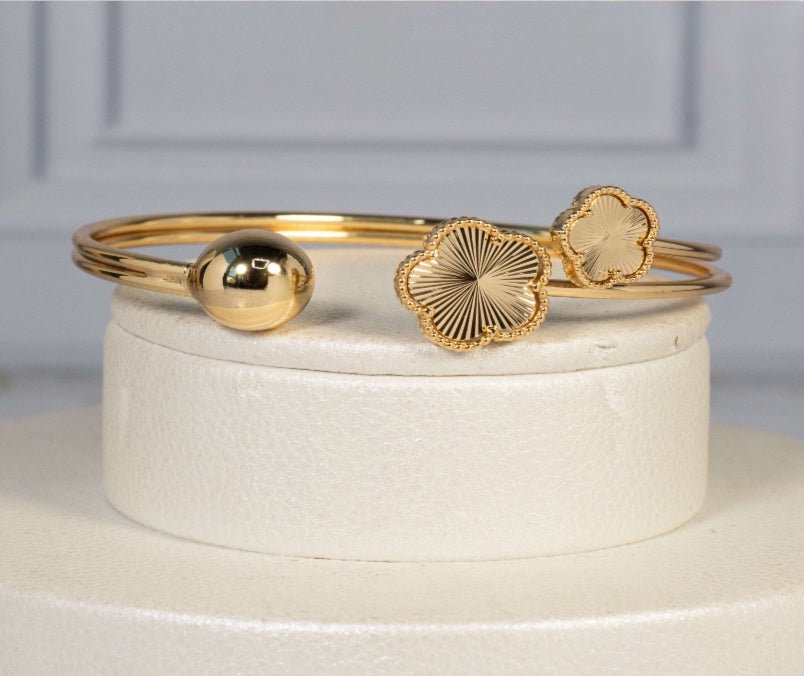 Clover Inspired Cuff Bracelet 18k Gold Plated - Blaire Shops