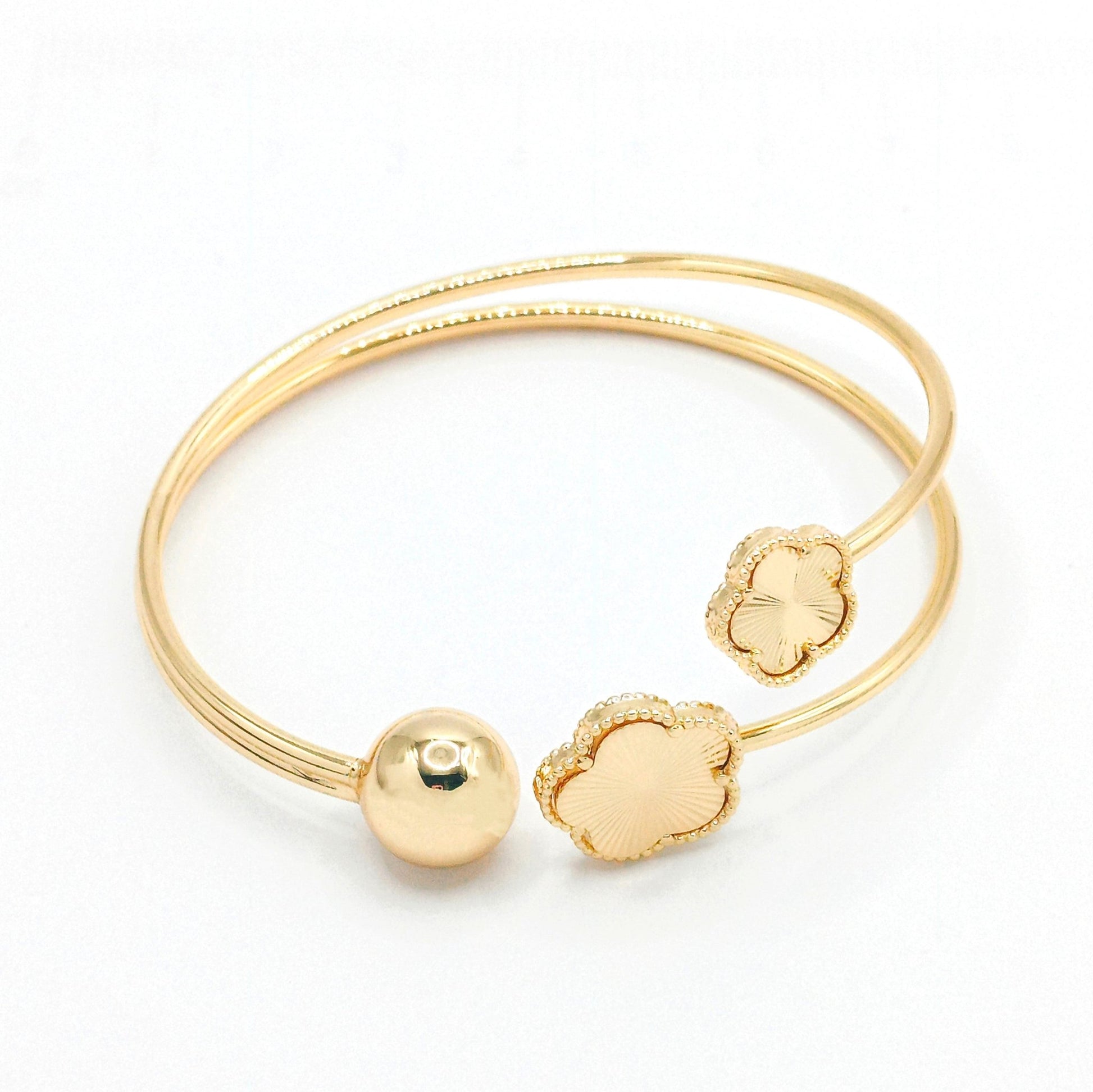 Clover Inspired Cuff Bracelet 18k Gold Plated - Blaire Shops
