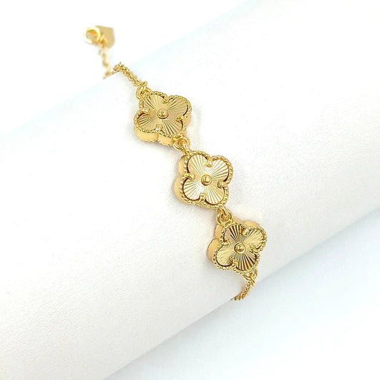 Clover Van Cleef Bracelet Jewelry Inspired 18k Gold Plated Adjustable Bracelet - Blaire Shops