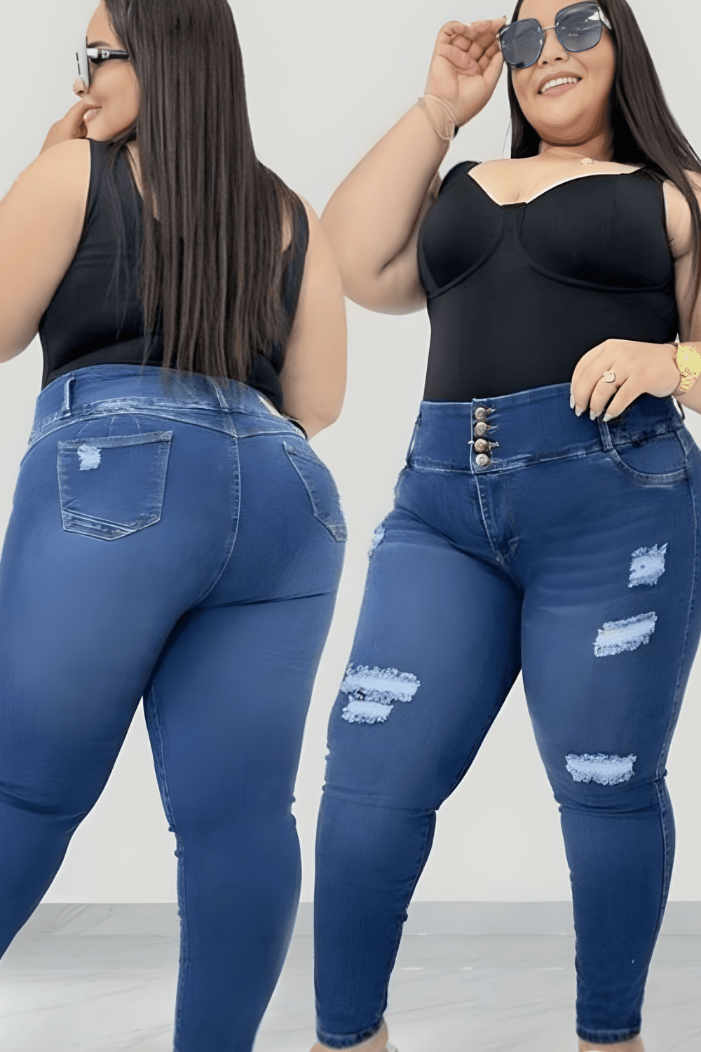 Colombian Jean Plus Size Skinny Medium Wash - Blaire Shops
