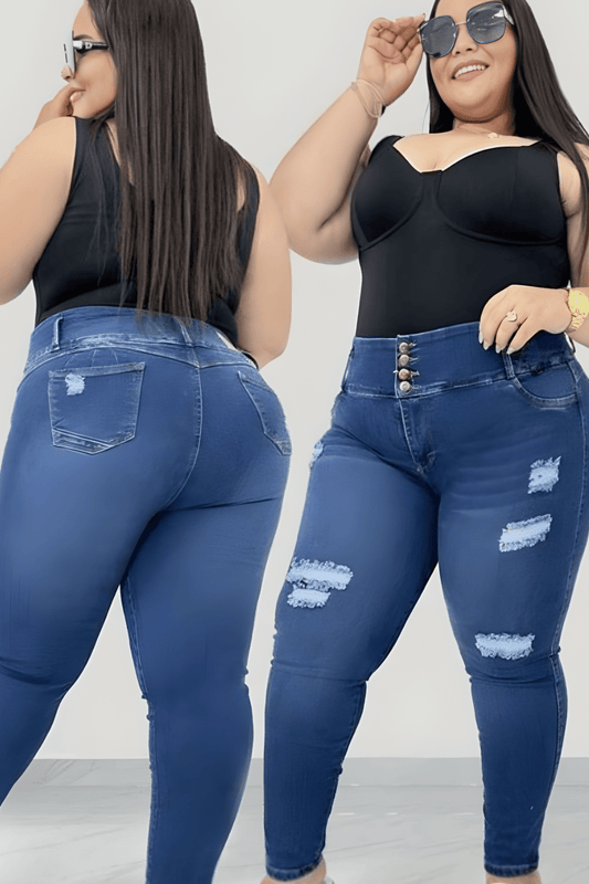 Colombian Jean Plus Size Skinny Medium Wash - Blaire Shops