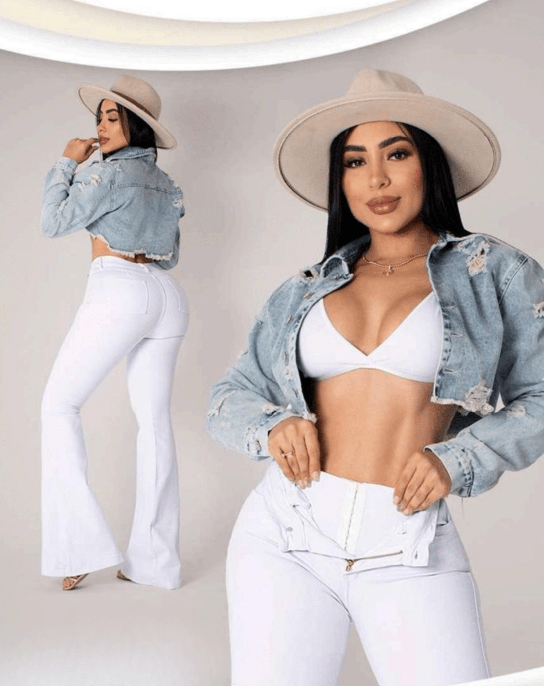 Colombian Jeans White Flare Faja Jeans - Blaire Shops