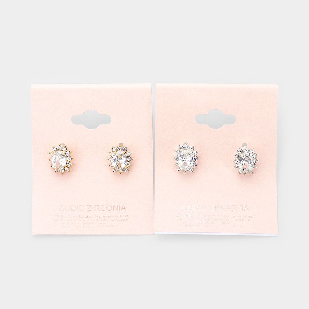 Crystal Bloom High - Quality Cubic Zirconia Stud Earrings - Silver for women Vacation Outfits Birthday Dresses Going Out Looks