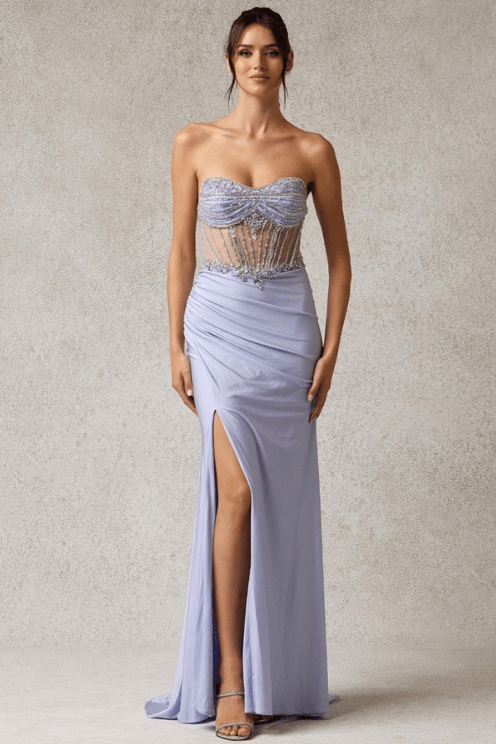 Crystal Illusion Corset Gown – Lavender Dream - Lavender DRESS for women Vacation Outfits Birthday Dresses Going Out Looks
