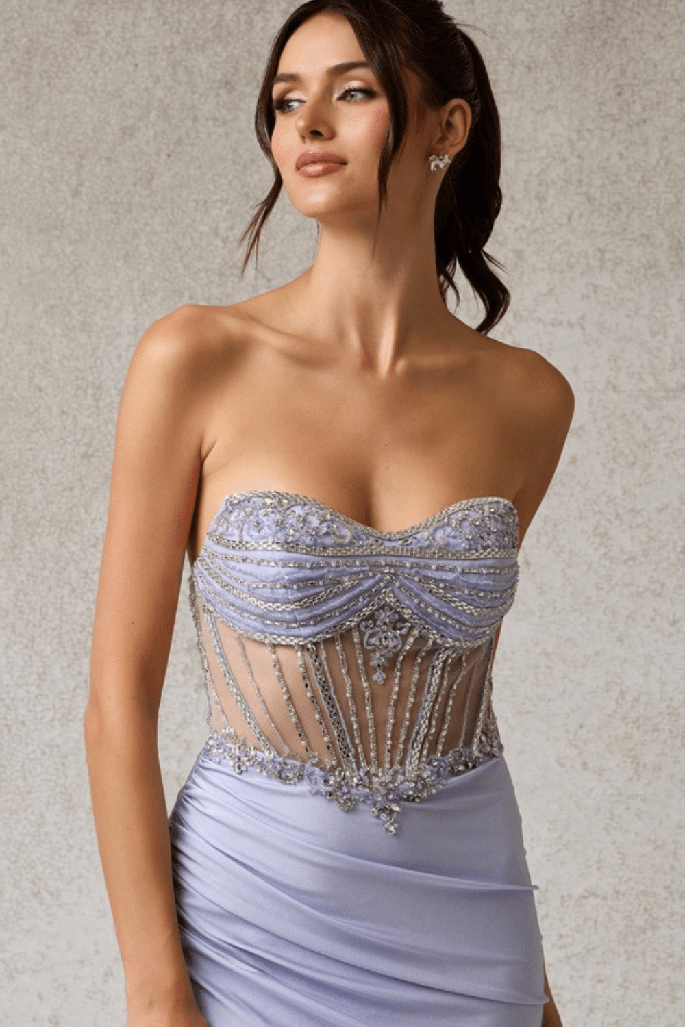 Crystal Illusion Corset Gown – Lavender Dream - Lavender DRESS for women Vacation Outfits Birthday Dresses Going Out Looks