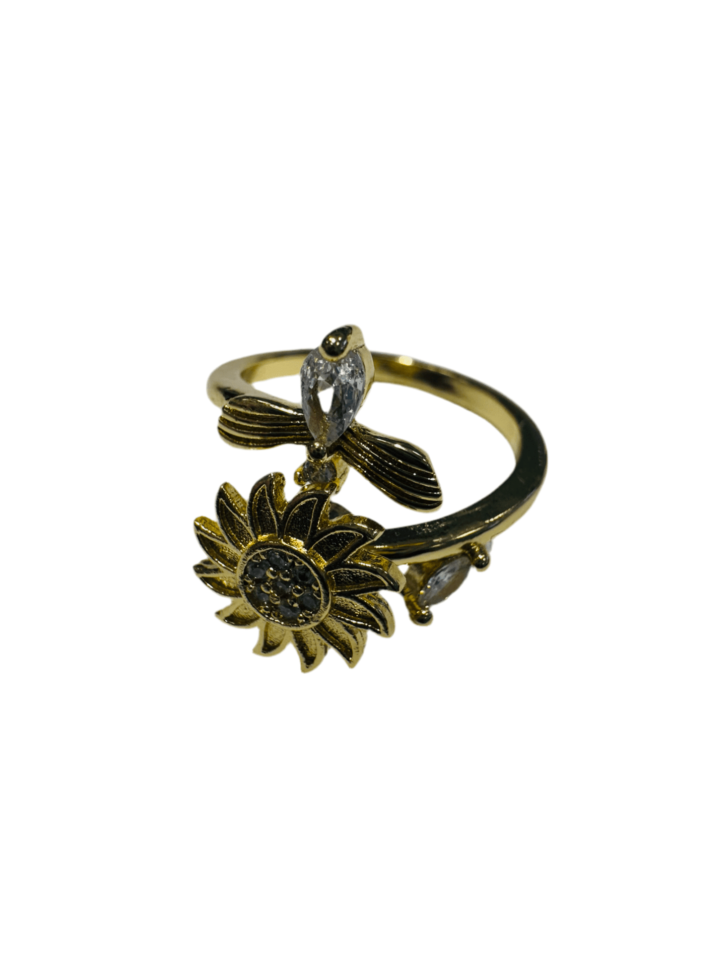Daisy 18k Plated Spin Detail adjustable Ring - Blaire Shops