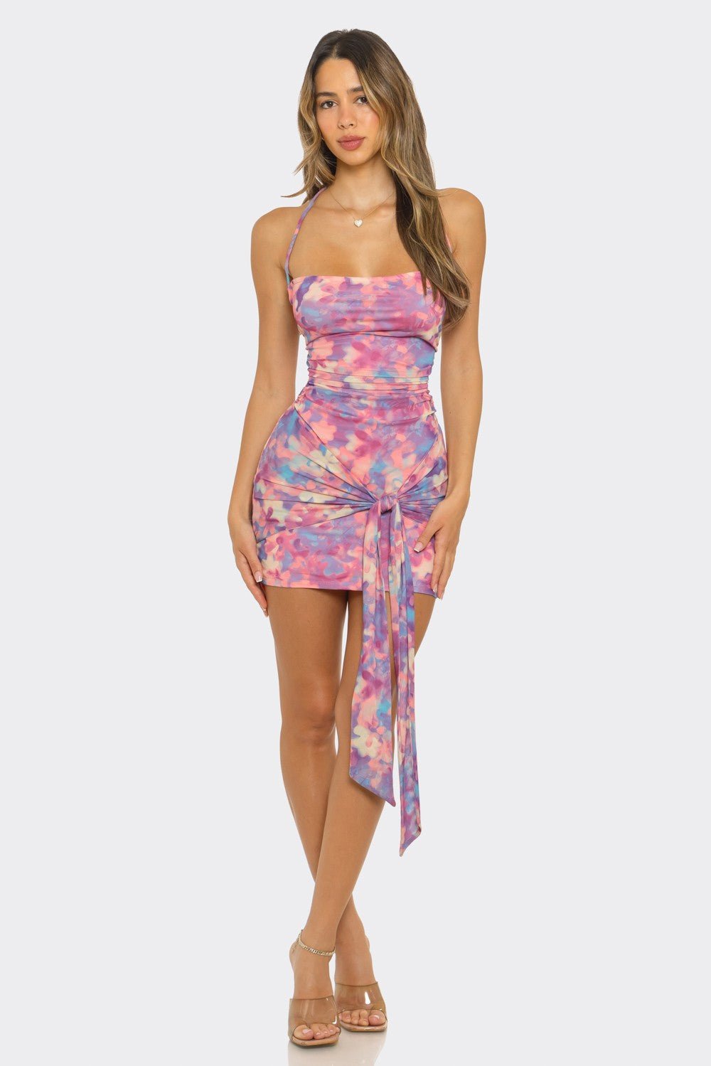 Daisy Dream Tie Accent Mini Dress - Blaire Shops