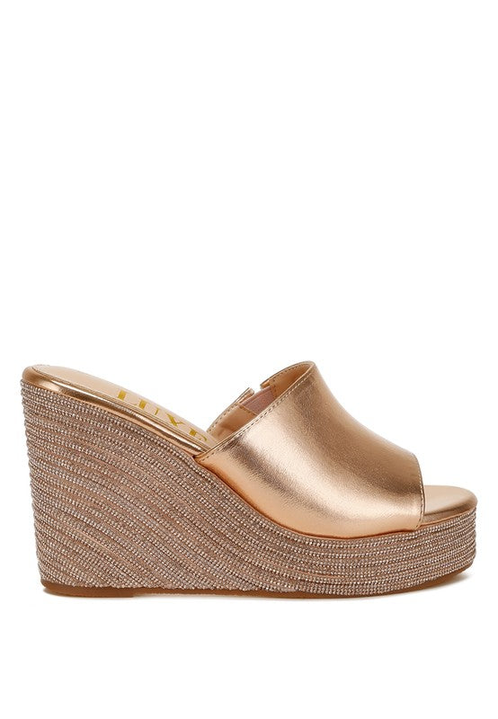 No Filter Wedge Heel Peep Toe Sandals