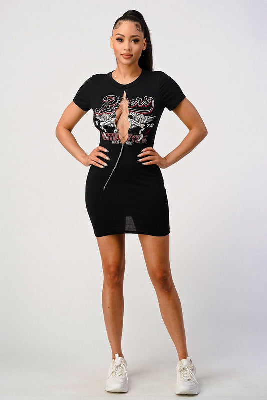 Eagle Ride Chain Lace Up Front Dress - Blaire Shops