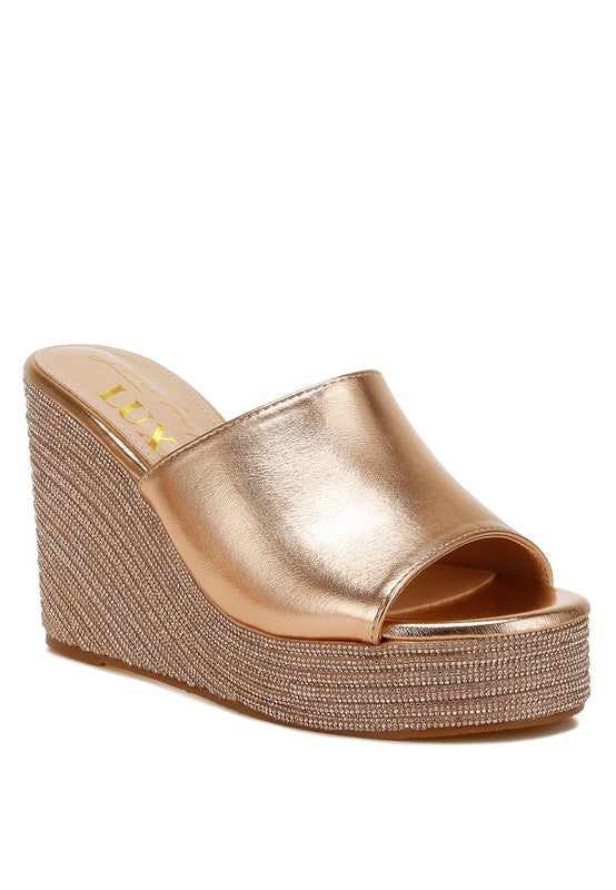 No Filter Wedge Heel Peep Toe Sandals