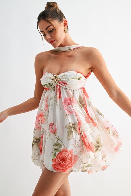 Elise Jardin Couture Silk - Illusion Formal Mini Dress - Ivory DRESS for women Vacation Outfits Birthday Dresses Going Out Looks