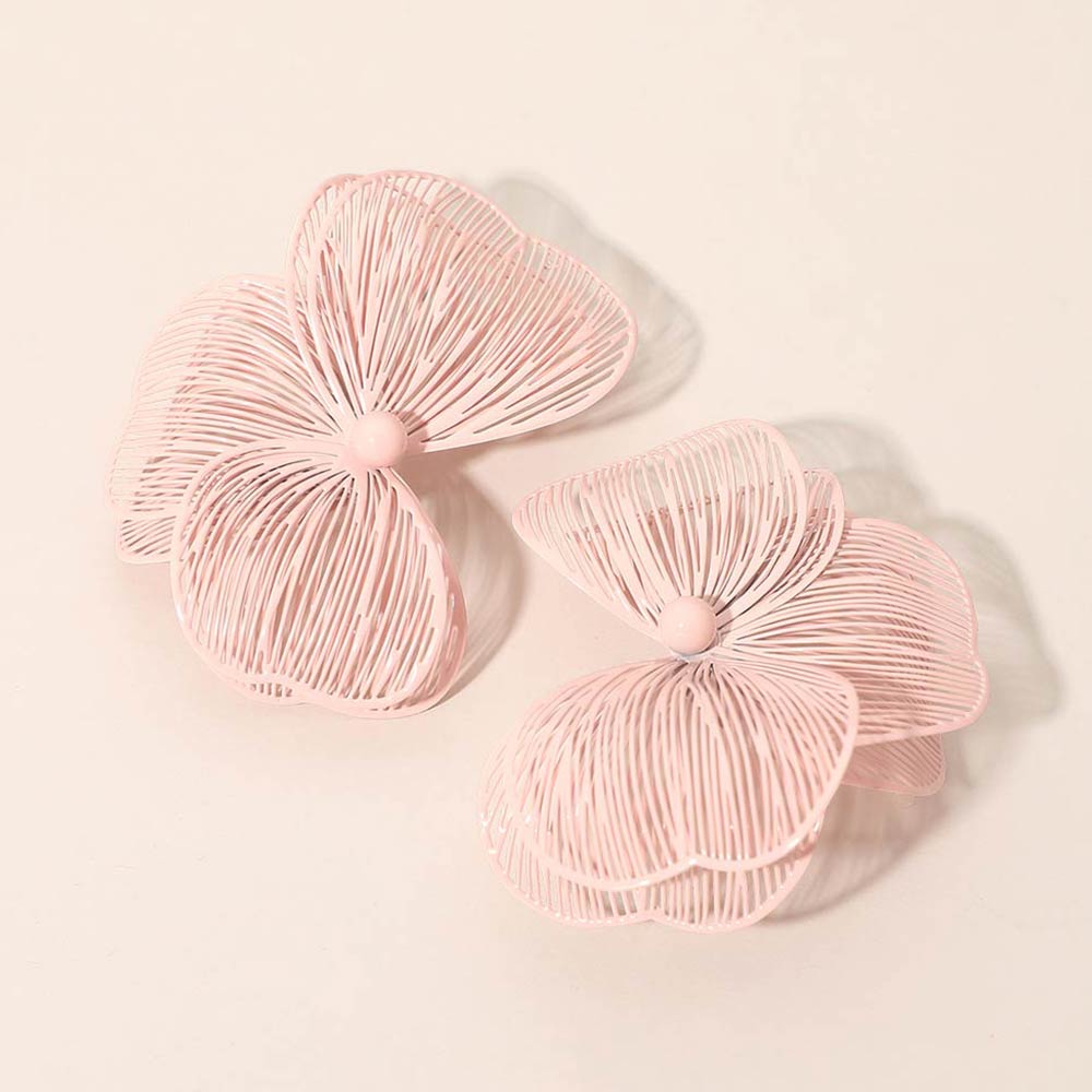 Elysian Bloom Triple Petal Statement Earrings - Coral EARRINGS for women Vacation Outfits Birthday Dresses Going Out Looks