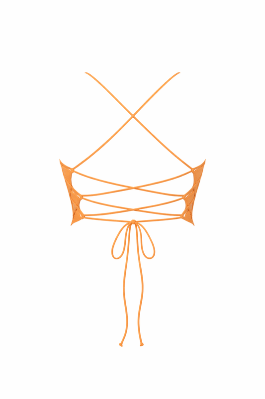 Floral Beaded Open Back Cami Top – Vintage Style Going Out & Festival Top - Orange top for women