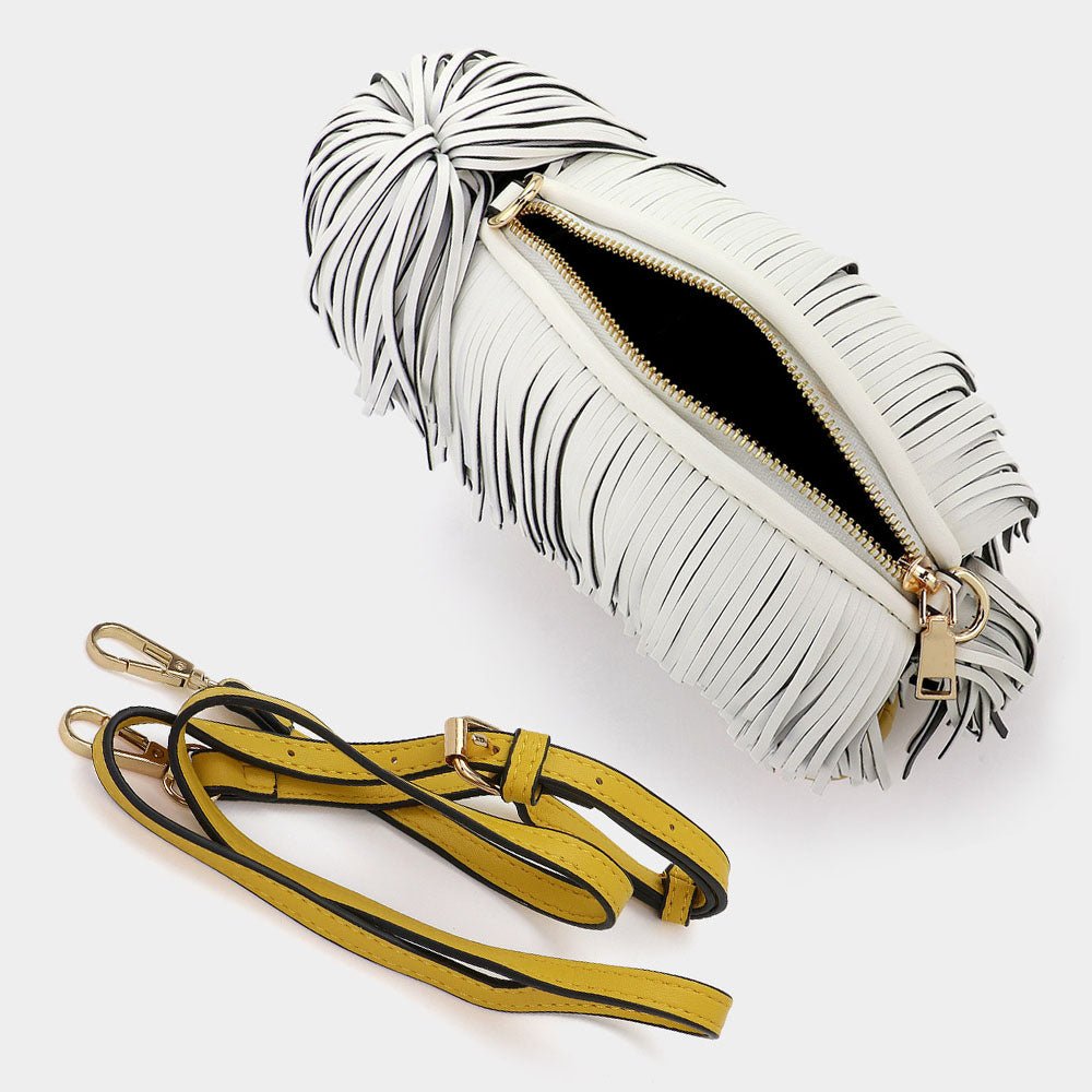 Fringe Pup Faux Leather Crossbody Bag - Blaire Shops