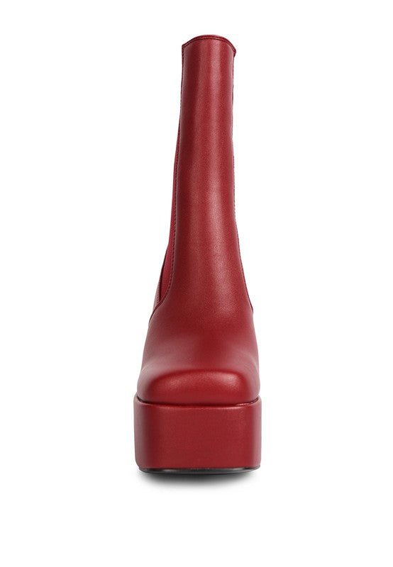 Frosty High Platform Block Heel Chelsea Boots – Trendy Women’s Winter Booties - Blaire Shops