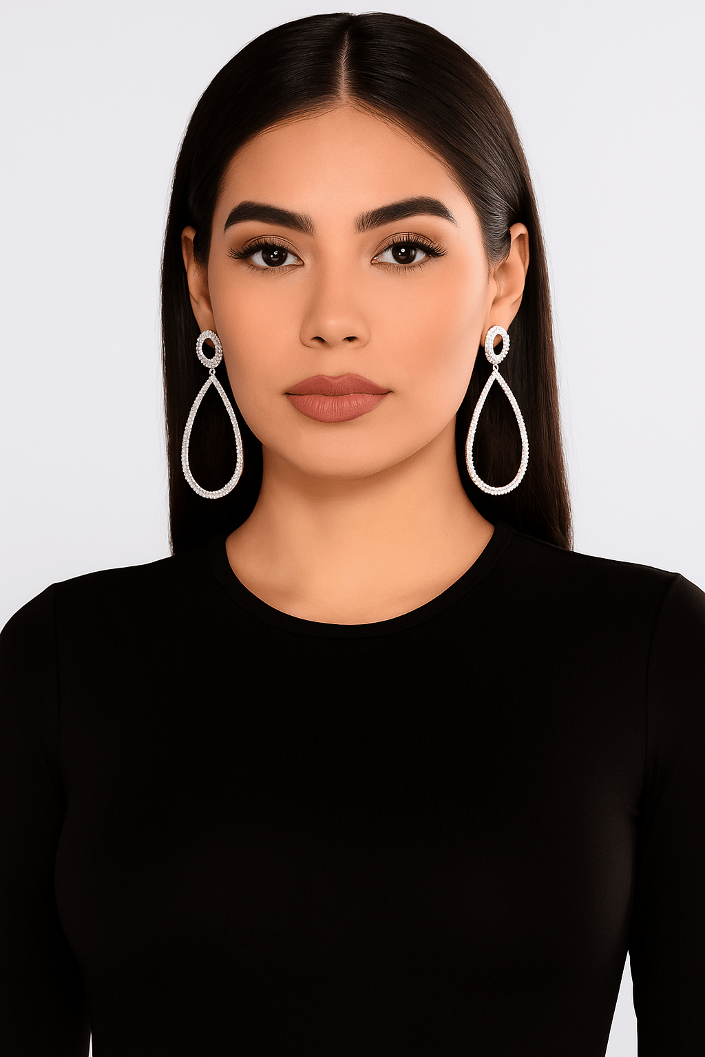 Glamorous Pave Teardrop Clip - On Earrings - Blaire Shops