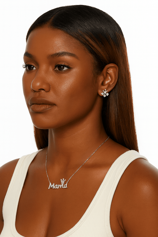 Gold Dipped CZ Crown MAMA Necklace – Sparkling Cubic Zirconia Pendant | Lead & Nickel Safe Jewelry - Blaire Shops