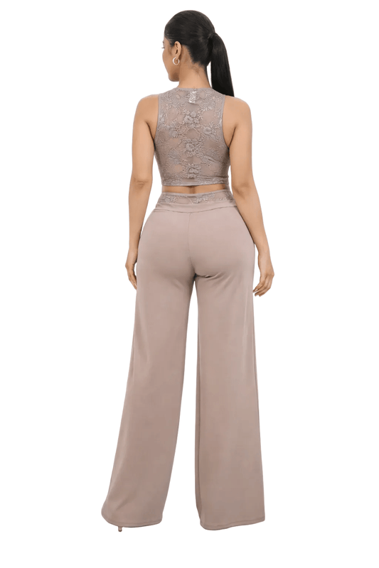 Grace in Power Lace Vest and Pant Set – Mocha Nude - Blaire Shops