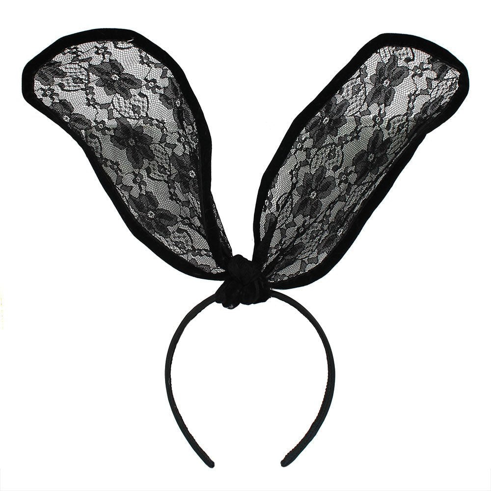 Halloween Floral Laced Bunny Ears Headband - Black accessories for women Vacation Outfits Birthday Dresses Going Out Looks