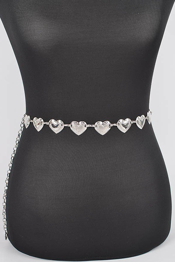 Heart Shape Metal Chain Belt – Silver Heart Link Waist Chain for Dresses & Jeans - Blaire Shops