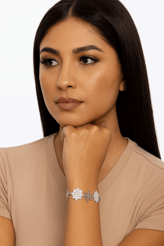 Holiday Snowflake Charm Link Magnetic Bracelet - Blaire Shops