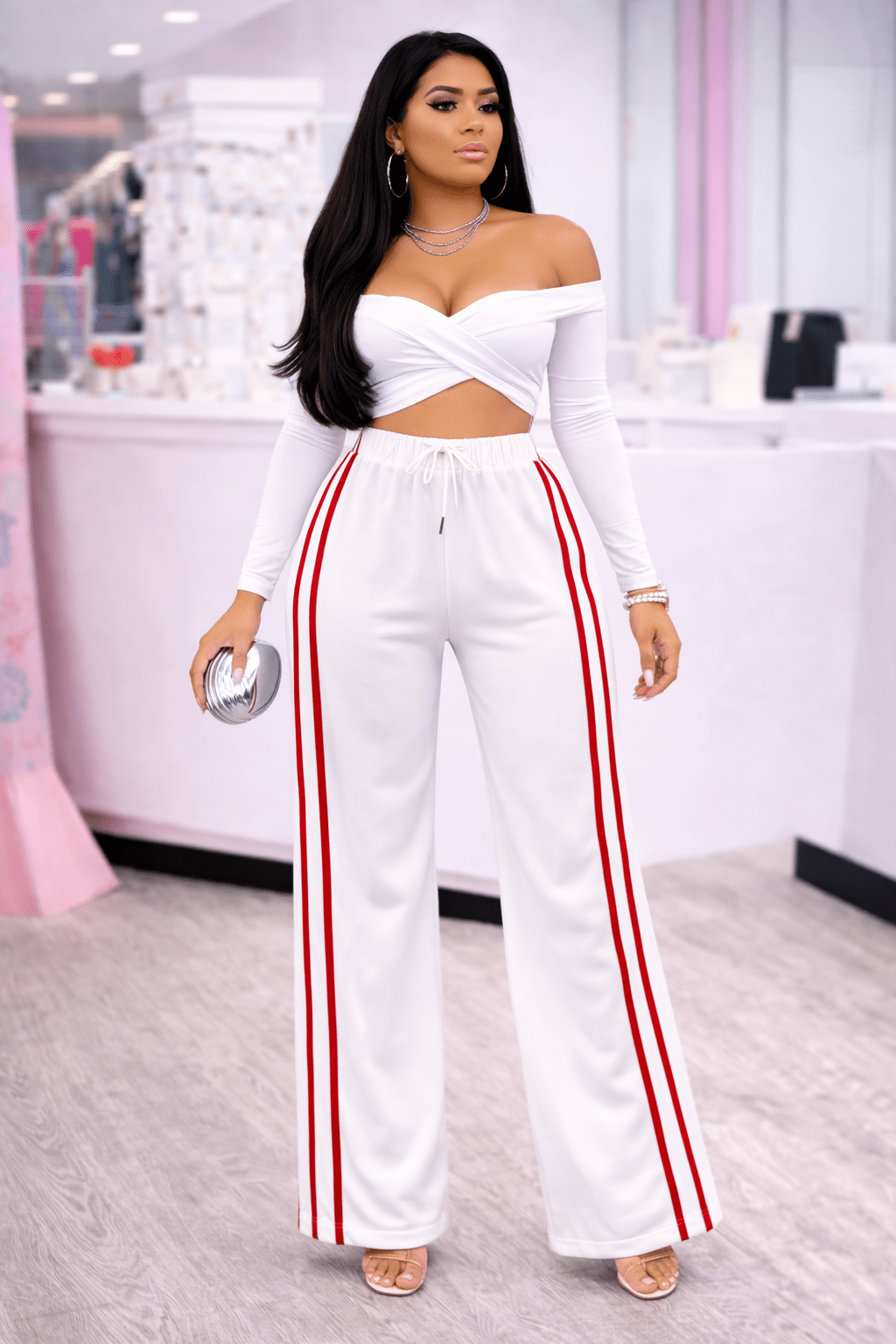 Jackie Jogger Demin Detail Pants With Adjustable Pant Drawstring - S pants for women Vacation Outfits Birthday Dresses Going Out Looks