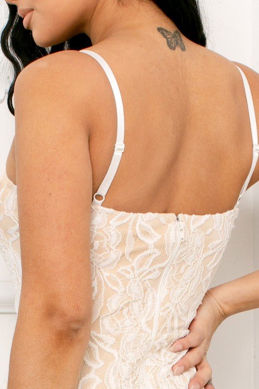 Jacklyn Lace Cutout Detail Bodycon Mini Dress - Blaire Shops