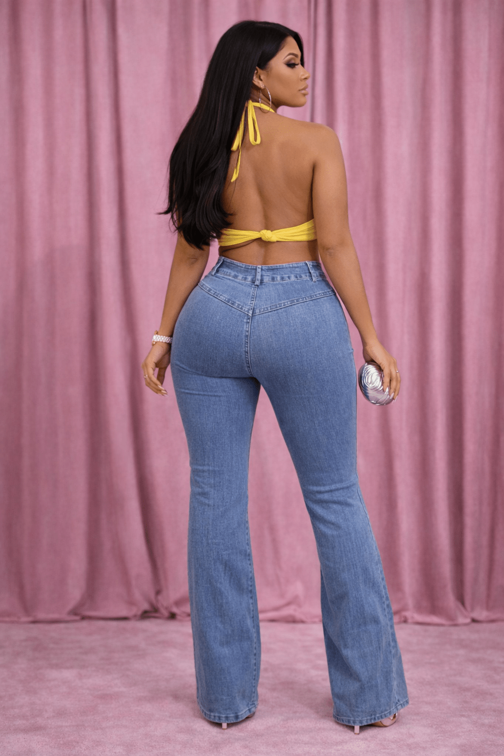 Jessica Bell Bottom Y2K Style Stretch Bell Bottom Jeans - DENIM Jeans for women Vacation Outfits Birthday Dresses Going Out Looks