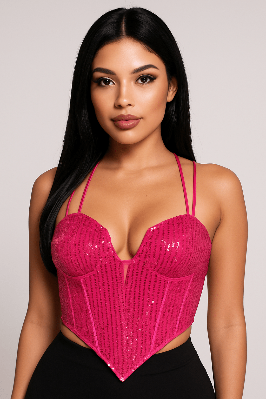 Karina Bustier Crop Top - Corset Top with Back Zipper and Under Bust Wiring - Blaire Shops
