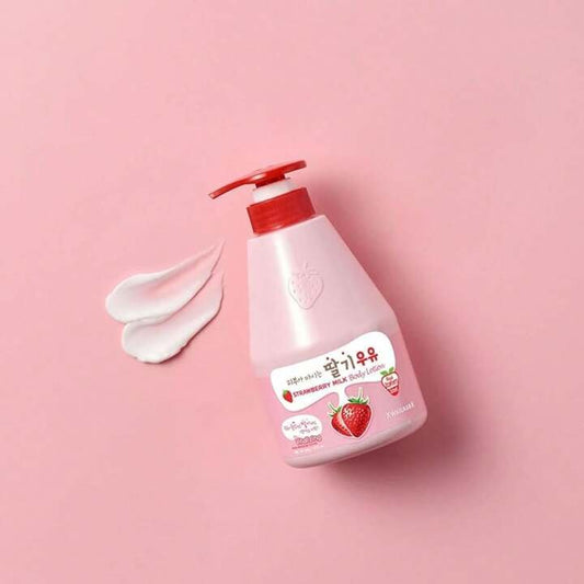 KWAILNARA Strawberry Milk Body Lotion – 560g / 19.75 fl. oz Made in Korea By WELCOS - Strawberry for women Vacation Outfits Birthday Dresses Going Out Looks
