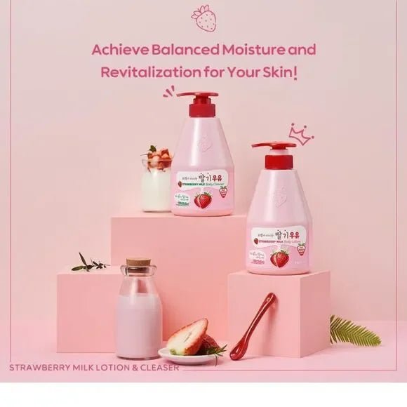 KWAILNARA Strawberry Milk Body Lotion – 560g / 19.75 fl. oz Made in Korea By WELCOS - Blaire Shops