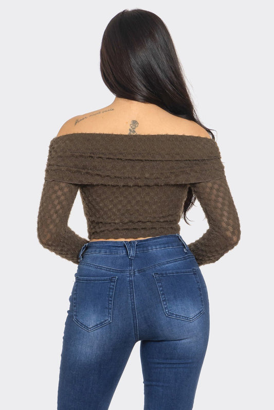 Leslie Off - Shoulder Asymmetric Long Sleeve Top – Stylish Women’s Blouse - Grey top for women Vacation Outfits Birthday Dresses Going Out Looks