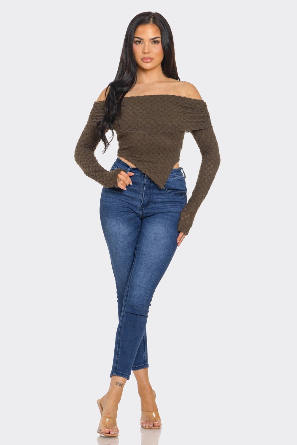 Leslie Off - Shoulder Asymmetric Long Sleeve Top – Stylish Women’s Blouse - Blaire Shops