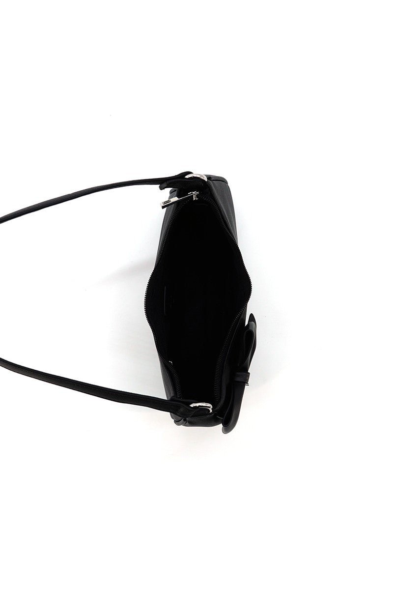 Like Dreams Heart Charm Bow Vegan Leather Shoulder Bag - Blaire Shops